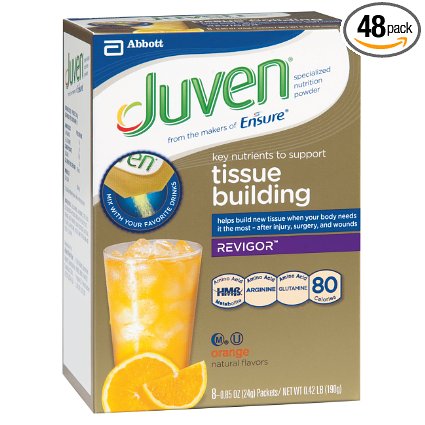 Juven Therapeutic Energy Drink Mix, Orange, 0.85 Ounce (Pack of 48)