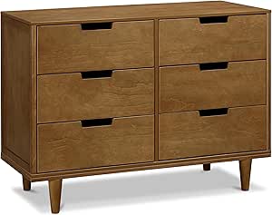 DaVinci Marley 6-Drawer Dresser - Baby Dresser for Nursery - Kids Bedroom Furniture - Double Chest of Drawers for Toddler Boys and Girls - Versatile Wood Dresser for Living Room, Hallway - Walnut