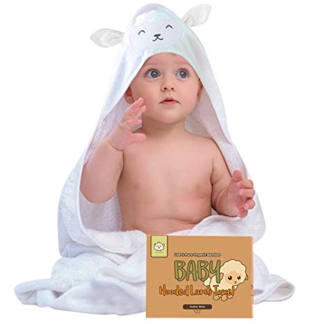Baby Hooded Towel - Organic Bamboo Baby Bath Towels with Hood for Boys, Girls, Babies, Newborn Boys, Toddler (Lamb)