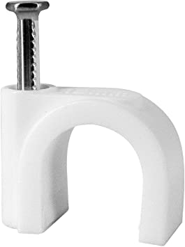 TOPSKY Round Cable Clips 12mm White - Pack of 100