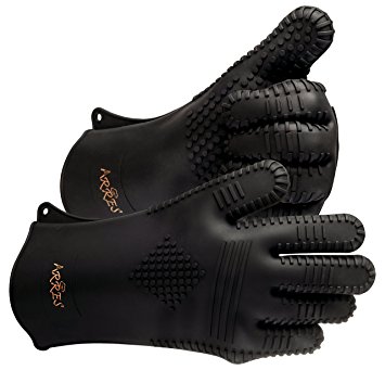 Arres XXL BBQ Grilling Gloves - Heat Resistant Silicone Extra Large Cooking Gloves - Best Accessories for Barbecue, Grill, Smoker, Kitchen Oven & more