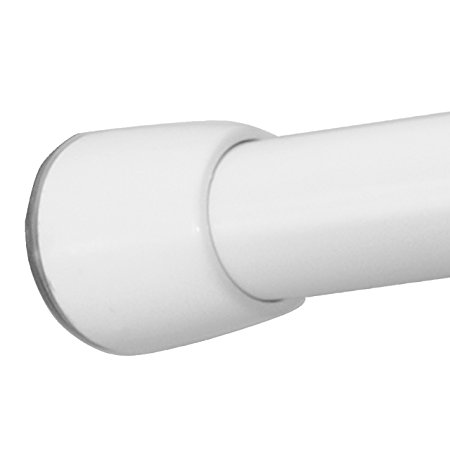 InterDesign Cameo Constant Tension Shower Curtain Rod – extendable 26”-42”, Small, White
