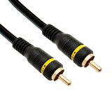 CampE 50-Feet RCA Male to Male Cable Gold Plated - Non-Retail Packaging - Black