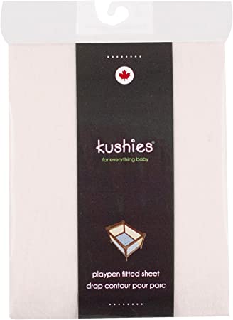 Kushies Pack N Play Playard Sheet, Soft 100% breathable cotton flannel, Made in Canada, Natural