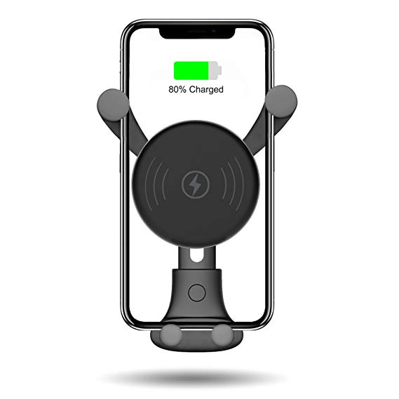 BESTHING 10W Wireless Charger, Wireless Fast Car Mount, Air Vent Phone Holder, 10W Compatible for Samsung Galaxy S9/S9 /S8/S8 /Note 8, 7.5W Compatible for iPhone Xs Max/Xs/XR/X/ 8/8 Plus