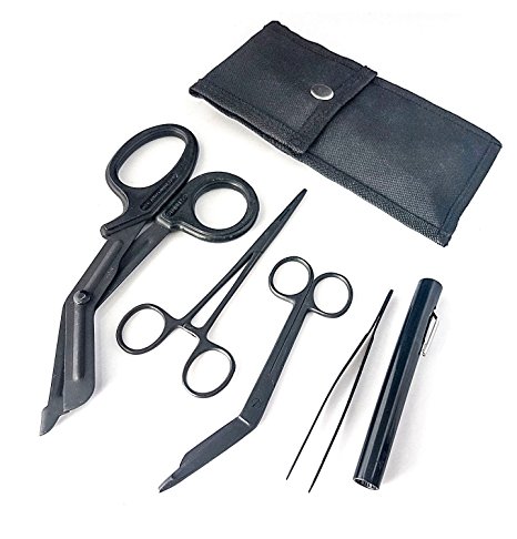 First Responder Shears EMT/Scissors Combo Pack with Holster, Tactical All Black