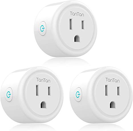 Smart Plug TanTan Wi-Fi Mini Socket Smart Outlet, Work with Alexa and Google Home, No Hub Required, Remote Control your Devices, ETL and FCC Listed 3 Pack (Renewed)