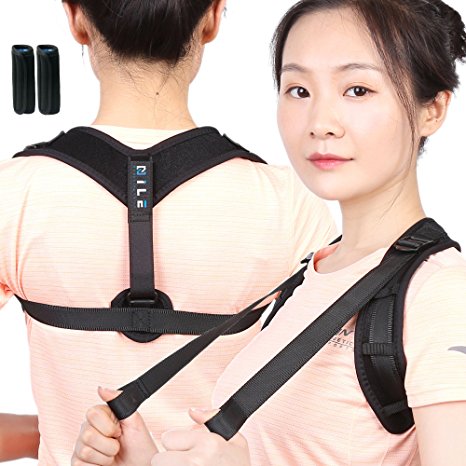 Back Posture Corrector for Women Men – Effective and Comfortable Posture Support for Slouching & Hunching - Front Adjustable Clavicle Shoulder Brace With a BONUS of Underarm Pads –FDA Approved By:Nile
