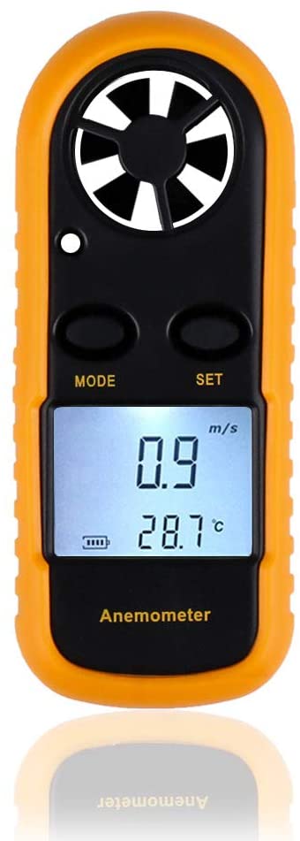 Freehawk Anemometer Handheld Digital LCD Wind Speed Meter Gauge Air Flow Velocity Thermometer with Backlight for Windsurfing, Sailing, Fishing, Kite Flying, Mountaineering