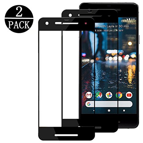 [2 - Pack] Google Pixel 2 , Linboll Tempered Glass Screen Protector [black] [3D Full Coverage] [9H Hardness] [Anti - Scratch] Screen Protector For Google Pixel 2