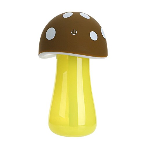 N.choice 200ml Unique Beautiful Mushroom Mini USB Humidifier Purifier with LED Light for Office Home Car travel