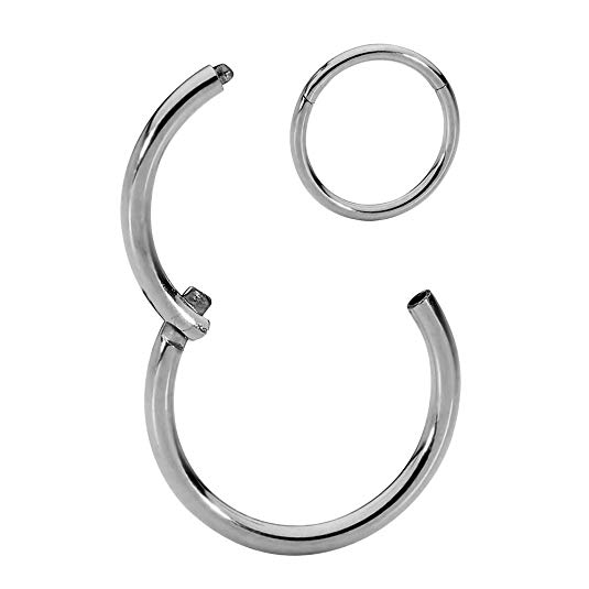 365 Sleepers G23 Titanium 20G, 18G, 16G, 14G, 12G, 10G, 8G Hinged Seamless Segment Ring Body Piercing - Sold Individually