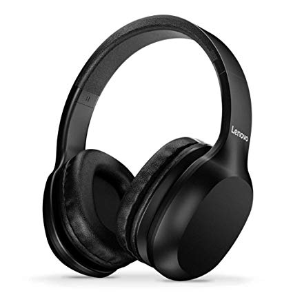 Lenovo HD100 Over Ear Wireless Bluetooth and 3.5mm 2-in-1 Headphone with Mic - （Black）