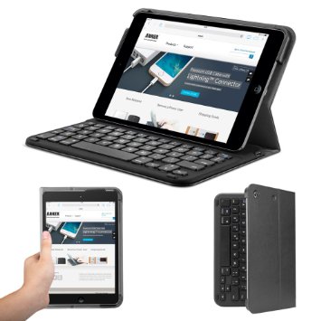 Anker Bluetooth Folio Keyboard Case for iPad mini 3  mini 2  mini with 4-Month Battery Life Between Charges and Comfortable Low-Profile Keys TC840