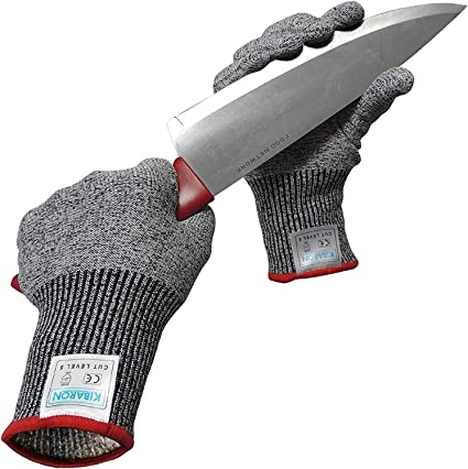 Cut Resistant Gloves with High Performance Food Grade Level 5 Protection for Your Hands Safety. Professional Gloves for Cutting, Chopping, Fish Filleting, Meat Cutting and Yard-Work 1 Pair (X-Large)