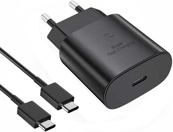 25W Cargador rápido de Puerto USB Tipo C para Samsung S21 / S21 Ultra 5g / S20 Ultra / S20 / S20   / S10 / S9 / S8 / A71 / A52 / A51 / A32 / A31, Samsung Charger y Cable USB-C a USB-C de 1M