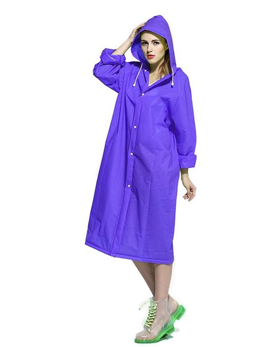 Vcansion Women's Lightweight Packable Poncho Wind Hooded Raincoat Coat