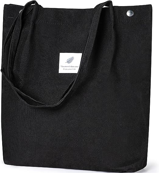 WantGor Corduroy Totes Bag Women's Shoulder Handbags Big Capacity Shopping Bag