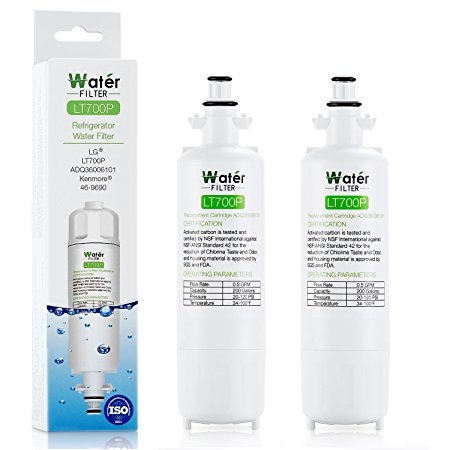 LT700P LG Water Filter ADQ36006101 ADQ36006102 Refrigerator Water Filter Replacement 2-pack (White)