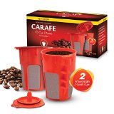 2 RefillableReusable K-Carafe Cup Filters by Housewares Solutions for Keurig 20 K200 K300 K400 K500 Series of Brewing Machines 2-Pack