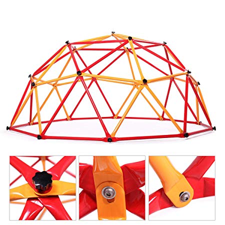 JAXPETY Outdoor Dome Climber Playground Children Kid Swing Set Climbing Frame Backyard Gym