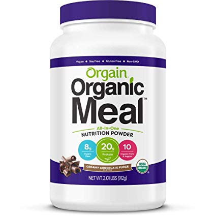 Orgain Organic Plant Based Meal Powder, Creamy Chocolate Fudge, 2.01 Pound, 1 Count