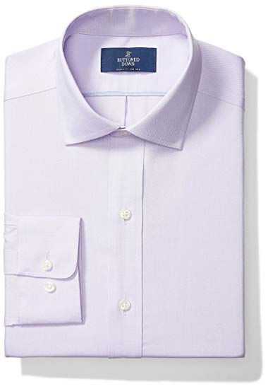 Amazon Brand - BUTTONED DOWN Men's Classic Fit Spread-Collar Solid Pinpoint Dress Shirt, Supima Cotton Non-Iron