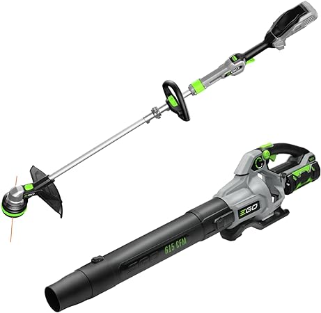 EGO ST6151LB 15-Inch 56-Volt Lithium-ion Cordless POWERLOAD™ String Trimmer with Aluminum Telescopic Shaft & 615 CFM Blower Combo Kit with 2.5Ah Battery and Charger Included