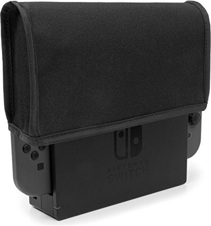 Nintendo Switch Dust Cover by Foamy Lizard ® THE ORIGINAL MADE IN U.S.A. TexoShield (TM) premium ultra fine soft velvet lining nylon dust guard with back cable port (For Docked Console)