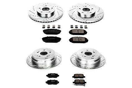 Power Stop K4459 Front and Rear Z23 Evolution Brake Kit with Drilled/Slotted Rotors and Ceramic Brake Pads