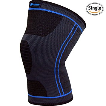 Knee Compression Sleeve (Single) - Support Brace for Running, Jogging, Sports, Joint Pain Relief, Arthritis - Improved Circulation and Injury Recovery