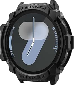 Spigen Rugged Armor Designed for Samsung Galaxy Watch 7 44mm Case Durable TPU Case for Galaxy Watch 7 44mm (2024) - Matte Black