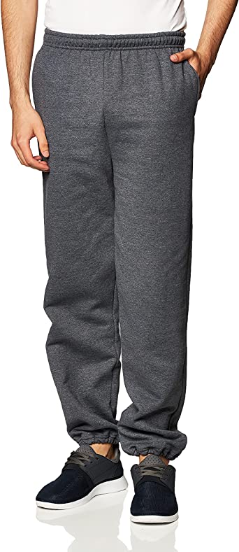 Gildan Mens Fleece Elastic Bottom Sweatpants with Pockets, Style G18100