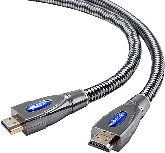 HDMI Cable 3 ft - BUSUQ - HDMI 2.1 (8K@60HZ) Ready - 26AWG Nylon Braided- High Speed 18Gbps - Gold Plated Connectors - Ethernet, Audio Return - Video 2160p, for HD 1080p PS3 PS4