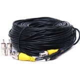 VideoSecu CCTV Security Surveillance Camera Video Power Extension Cable Pre-made All-in-One BNC RCA Cable 50Ft 100Ft 150Ft available
