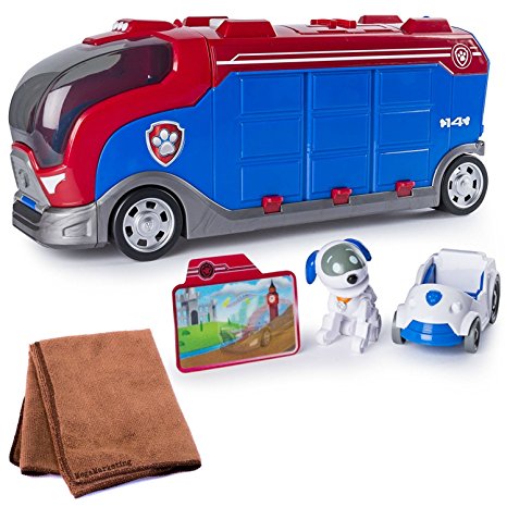 Paw Patrol Mission Paw Lights and Sounds Mission Cruiser with Robo Dog and Vehicle Plus Cleaning Cloth