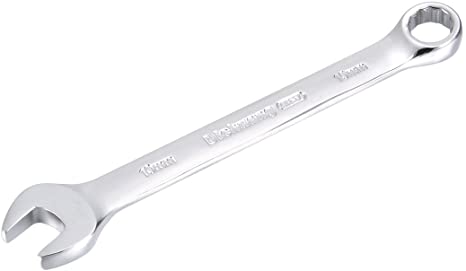 uxcell Metric 10mm 12-Point Box Open End Combination Wrench Chrome Finish, Cr-V