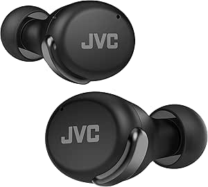 JVC HA-Z330T-B - Compact True Wireless Earphones, Noise Cancelling, Lightweight, Stylish Design, BT 5.2, Waterproof (IPX4), 21 Hours Playtime, Low Latency Mode for Games, (Black)