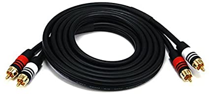 C&E Premium 2 RCA Plug/2 RCA Plug M/M 22AWG Cable Black 6 Feet, CNE588179