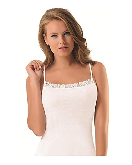 NBB Women’s Sexy Fancy Basic 100% Cotton Tank Top Camisole Lingerie with Stretch