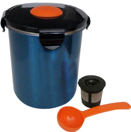 BeanSafe The Coffee Storage Solution Blue Stainless