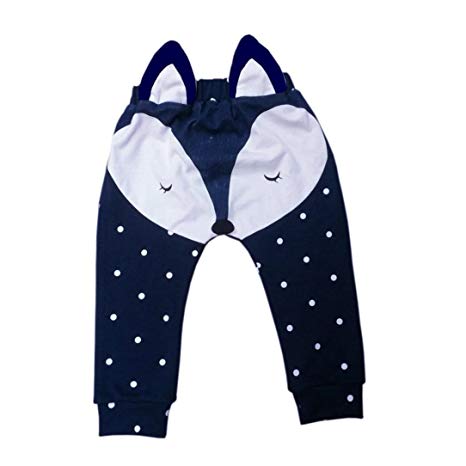 Baby Kids Boys Girls Summer Harem Pants Fox Molding Baby Pants (9 Months, Blue)