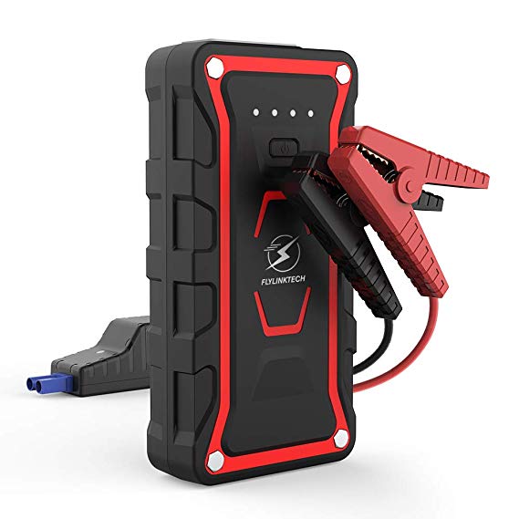 Flylinktech Car Battery Booster Jump Starter (All Gas and Diesel under 7.0L) 1500A Peak 20000mAh Car Jump Starter Power Pack with IP68 Waterproof, Quick Charge USB Ports, 2 LED Flashlights