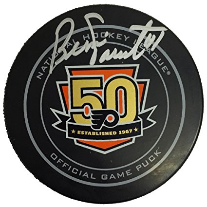 Bernie Parent Signed Philadelphia Flyers 50th Anniversary Puck JSA