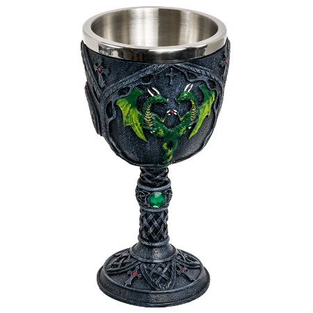 Medieval Renaissance Wine Goblet Chalice Cup Green Dragon