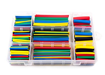 SummitLink Box-packed 328 Pcs Assorted Heat Shrink Tube 5 Colors 8 Sizes Tubing Wrap Sleeve Set Combo (HT328Box)