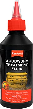 Rentokil PWT50 Woodworm Treatment Fluid, Black, 500 ml