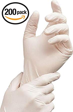 Nitrile Exam Gloves - Medical Grade, Powder Free, Latex Rubber Free, Disposable, Non Sterile, Food Safe, Textured, White Color, Convenient Dispenser, Pack of 200, Size Large, AdvanceTouch, by Vivid