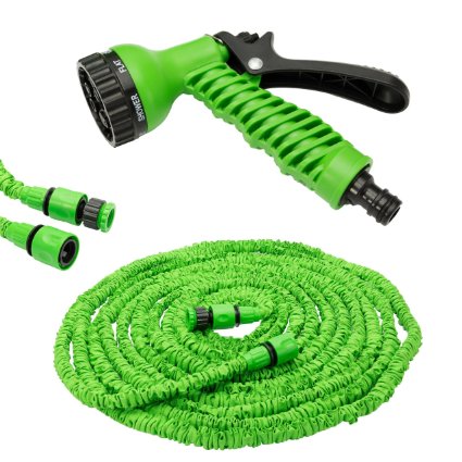 Lightweight 100ft Magic Garden Hose Pipe   Tap Connector   Multifunction Spray Nozzle (Green, 100 foot)