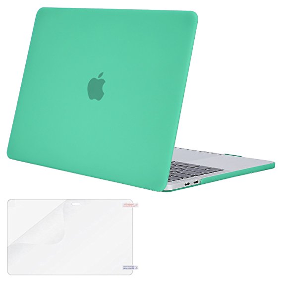 Mosiso MacBook Pro 13 Case 2017 & 2016 Release A1706/A1708, Plastic Hard Case Shell Cover with Screen Protector for Newest Macbook Pro 13 Inch with/without Touch Bar and Touch ID, Light Teal